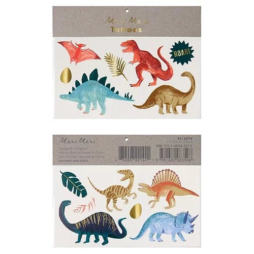 Tatouages temporaires par Meri Meri - Le Royaume des Dinosaures - Couleur Pastel Tatouages temporairesMeri Meri