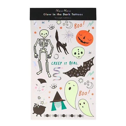 Tatouages temporaires qui brillent dans le noir par Meri Meri - Halloween - Couleur Pastel Tatouages temporairesMeri Meri