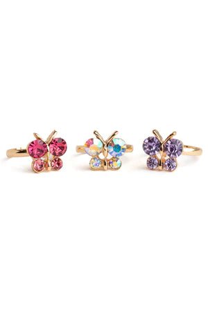 Trio de bagues Papillons en or par Great Pretenders - Couleur Pastel Bijoux et accessoiresGreat Pretenders