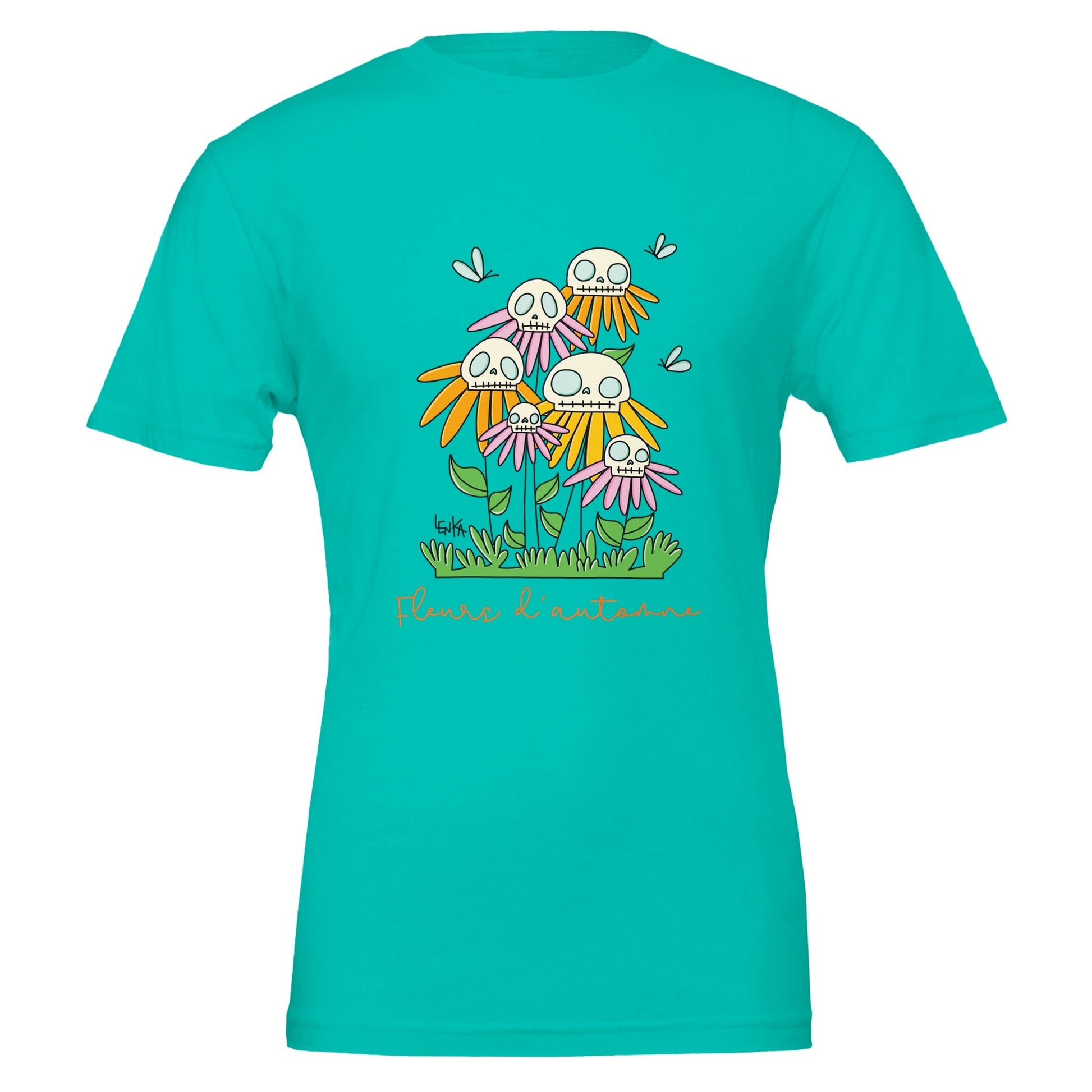 Le t-shirt: Fleurs d'automne - Couleur PastelPrint MaterialCouleur Pastel