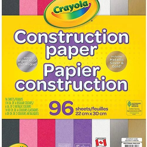96 feuilles de papier de construction Crayola - Couleur Pastel Couleur Pastel inc