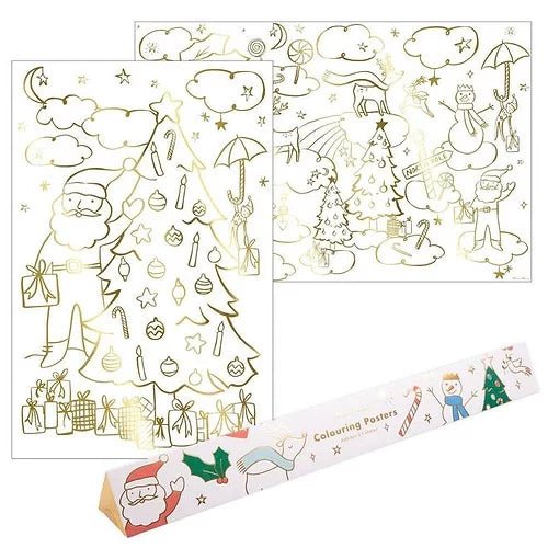Ensemble de 2 affiches à colorier par Meri Meri - Noël - Couleur Pastel ColoriageMeri Meri
